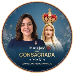 Exemplo com uma pessoa junto de Nossa Senhora